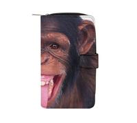 Big Monkey Orangotan Face Carino Portafogli Lunghi Grande Capacità Portafoglio Fibbia Borsa Blocco Pochette per Bill Cash Coin Card Key Purse, Stile:, 19.7x11x3.5cm, Per tutte le stagioni
