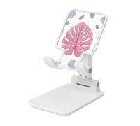 Big Monstera Leaf - Supporto pieghevole per cellulare, ad angolo regolabile, altezza regolabile, portatile, compatibile con tutti gli smartphone, colore: bianco
