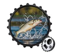 Big Mouth Bass Bites Bait apribottiglie magnetico, strumento da cucina salvaspazio, divertente apribottiglie e magnete per frigorifero, per campeggio, viaggi, campeggio, stile nero