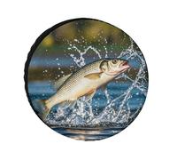 Big Mouth Bass Bites Bait - Copertura per ruota di scorta da 32 pollici, in tessuto Oxford, accessori da viaggio, impermeabile, antipolvere, per camper, jeep, SUV, camper