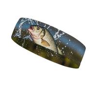 Big Mouth - Fascia per capelli con esca per morsi di basso, per donne e uomini, adatta a tutte le dimensioni della testa, ultra assorbente e antiscivolo, per corsa, yoga, palestra