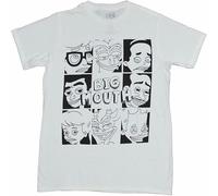Big Mouth Mens T-Shirt - Black And White Character Boxes And Logo Image White M