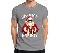 Big Nick Energy - Maglietta da uomo con Babbo Natale, grigio., 3XL