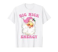 Big Nick Energy Santa Groovy, Stile retrò Vintage, Rosa Maglietta