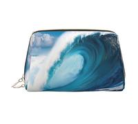 Big Ocean Wave - Custodia per trucchi portatile con stampa HD, spaziosa trousse per articoli da toeletta progettata per pennelli e articoli da toeletta, Oro, One Size