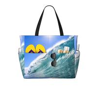 Big Ocean Wave HD Print Beach Travel Bag Smart Pocket Tote Estate Vacanze Escursionismo Campeggio Attività all'aperto