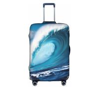 Big Ocean Wave HD Print Elastic Valigie Protector Cover Copribagagli, Migliorare la Protezione, Adatto Viaggiatori Unisex, bianco, L