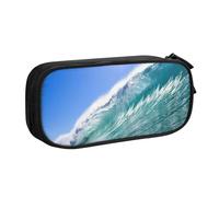 Big Ocean Wave Hd Stampa Matita Astuccio Cosmetici Strumenti Artistici Forniture Studenti Insegnanti Uso Versatile, Nero , Taglia unica, Set di zaini per la scuola