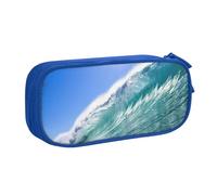 Big Ocean Wave Hd Stampa Matita Astuccio Cosmetici Strumenti Artistici Forniture Studenti Insegnanti Uso Versatile, Blu, Taglia unica, Set di zaini per la scuola