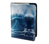 Big Ocean Wave - Porta passaporto con stampa HD, da viaggio, accessorio da viaggio per donne e uomini, Nero, One Size