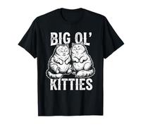 Big Ol' Kitties Happy Chubby Cats Design Maglietta