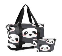 Big Panda Head Borsone da viaggio impermeabile palestra sport Tote Bag Carry On Weekender Bag con scomparto, Big Panda Head, Taglia unica, Borsone da viaggio