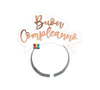 Big Party 4 Frontini Cerchietti in Carta Buon Compleanno Rose Gold