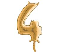 BIG PARTY - 42704 - Palloncino - numero 4 - H 36 cm - mylar - oro - Big party - 99144 - Conf. da 1 Pz.