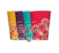 BIG PARTY - 75760 - Bicchiere Mandala - 200 ml - carta - Big Party - conf. 8 pezzi - 99176 - Conf. da 1 Pz.