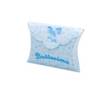 BIG PARTY - 81599 - Scatolina portaconfetti - Battesimo baby - carta - 10 x 8 x 3 cm - celeste - Big Party - conf.25 pezzi - 94695 - Conf. da 1 Pz. - 81599