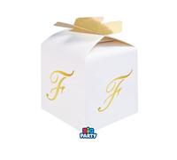 Big Party Bomboniera Scatoline Cubetto Fiocco Lettera F Cf 10 Pz
