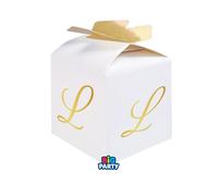 Big Party Bomboniera Scatoline Cubetto Fiocco Lettera L Cf 10 Pz
