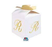 Big Party Bomboniera Scatoline Cubetto Fiocco Lettera R Cf 10 Pz
