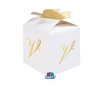 Big Party Bomboniera Scatoline Cubetto Fiocco Lettera V Cf 10 Pz