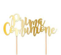 Big Party Cake Topper Prima Comunione Gold 20 x 16 Cm