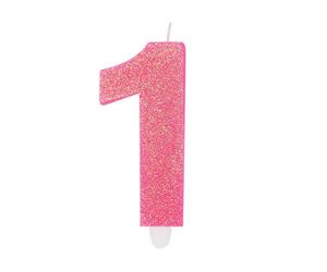 Big Party Candelina Numero 1 Cera Sweety Fuxia Glitter