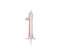 Big Party CANDELINA NUMERO 1 ROSA GOLD METAL 7CM