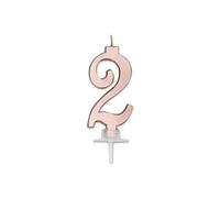 Big Party CANDELINA NUMERO 2 ROSE GOLD METAL 7CM