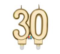 Big Party Candelina Numero 30 Elegant Gold H 9 Cm