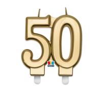Big Party Candelina Numero 50 Elegant Gold H 9 Cm