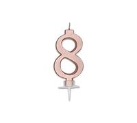 Big Party CANDELINA NUMERO 8 ROSE GOLD METAL 7CM