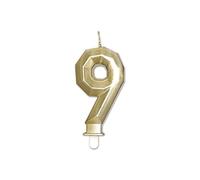 Big Party Candelina Numero 9 Diamant Oro Metal 9 cm
