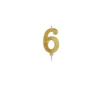 Big Party Candelina Oro Glitter N°6