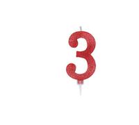 Big Party Candelina per Torta Glitterata Maxi Rossa Cm. 15 - Nr. 3