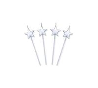 Big Party Candeline Forma Stellina 4pz Argento
