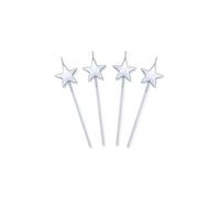 Big Party Candeline Forma Stellina 4pz Argento