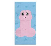 Big Party- Conf.16 Tovaglioli per Addio al Nubilato con Stampa Pene, Celeste e Rosa Chiaro, 61894