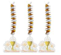 Big Party Conf. 3 Pendenti Decorativi a Spirale Prima Comunione Ivory