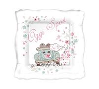 Big Party Conf.8 Piatti Quadrati in Cartoncino Oggi Sposi, Bianco,Rosa e Tiffany, 24 cm