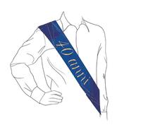 Big Party Fascia Premio Metallizzata 40 Anni Blu Gold