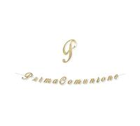 Big Party Festone con Scritta Prima Comunione Oro 300x15cm già Composto ma Regolabile