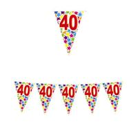 Big Party- Festone di Bandierine per 40° Compleanno, Multicolore, 60096