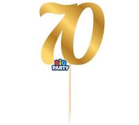 Big Party Mini Cake Topper Num. 70 Oro Metal