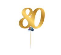 Big Party Mini Cake Topper Num. 80 Oro Metal