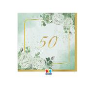 Big Party Piatti 50 Anni Eucalipto D 20 Cm Cf 6 Pz