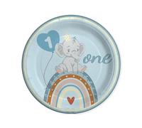 Piatti in Carta 1 ° Compleanno Elefantino Azzurro