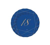 Big Party Piatti in Carta 18 Anni Blu Gold Ø 20cm perfetti per il tuo Compleanno