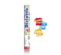 Big Party- Sparacoriandoli a Forma di Numero 18, Metallizzati Assortiti, 50112