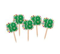 Big Party Stuzzicadenti Decorativi con Numero Diciotto, Legno, Verde, 4 x 7 cm