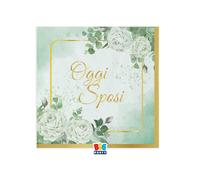 Big Party Tovaglioli 25 x 25 Cm Oggi Sposi Eucalipto Cf 16 Pz
